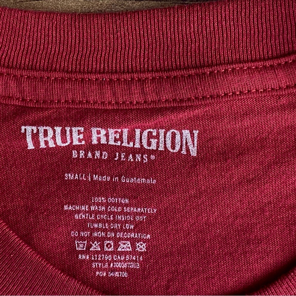 SOLD True Religion Red Dahlia Logo Tee - Picture 2 of 4